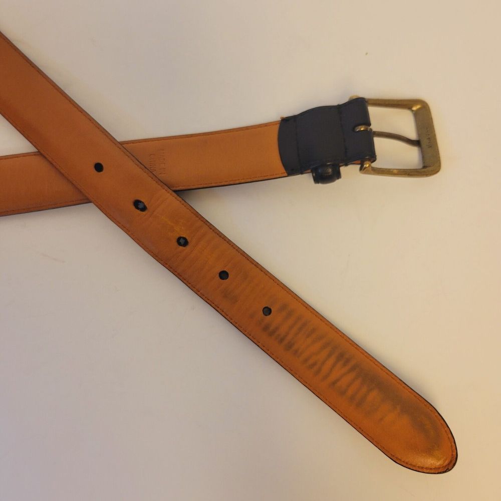 Mens Polo Ralph Lauren Genuine Italian Leather Black Belt - Picture 6 of 9